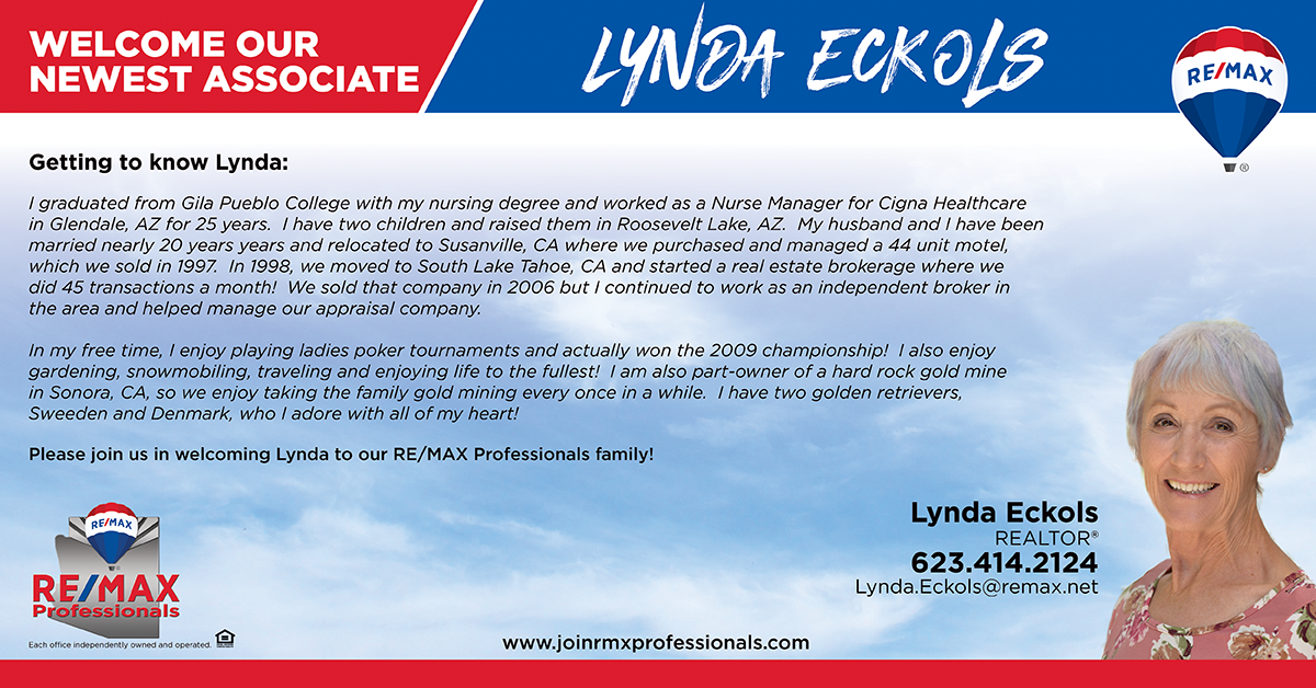Welcome to RE/MAX Professionals Lynda Eckols