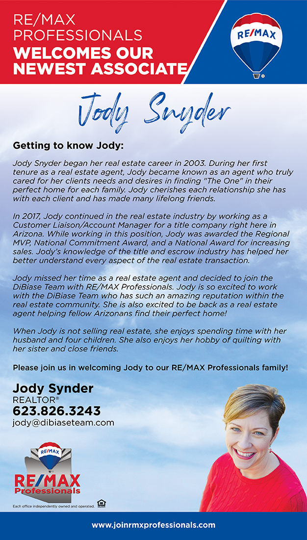 Welcome to RE/MAX Professionals Jody Snyder